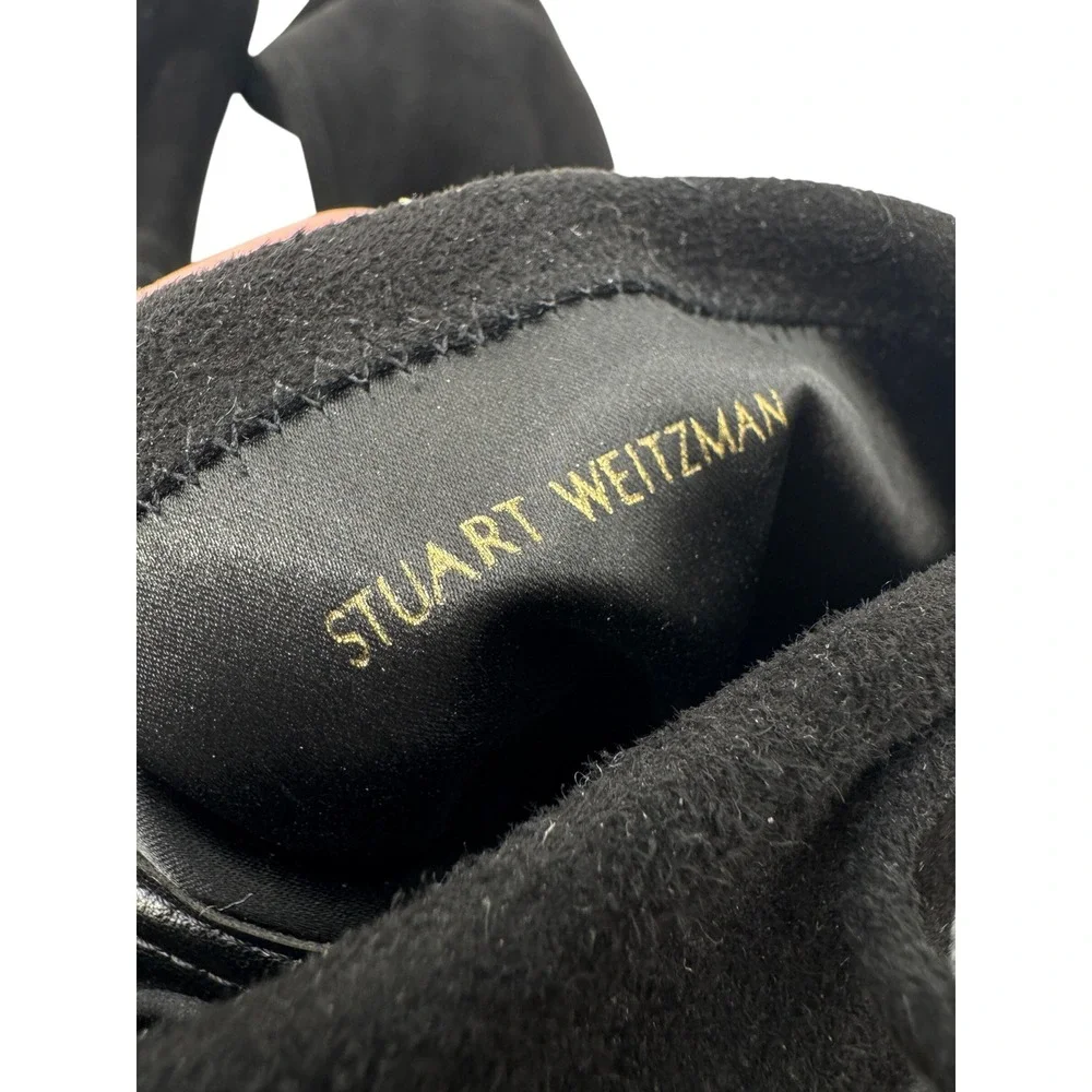 Stuart Weitzman Kneezee Boots Size 6.5 Black Stretch Suede Knee High Riding